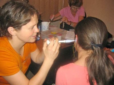 Eva and Helena at work